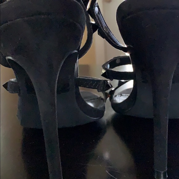 Olivia Black Studded Strappy Heels - Picture 5 of 5